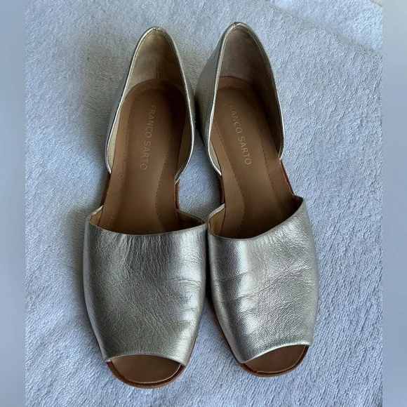 Franco Sarto Women's Metallic Silver Loafers Sz 7.5 - Picture 6 of 11